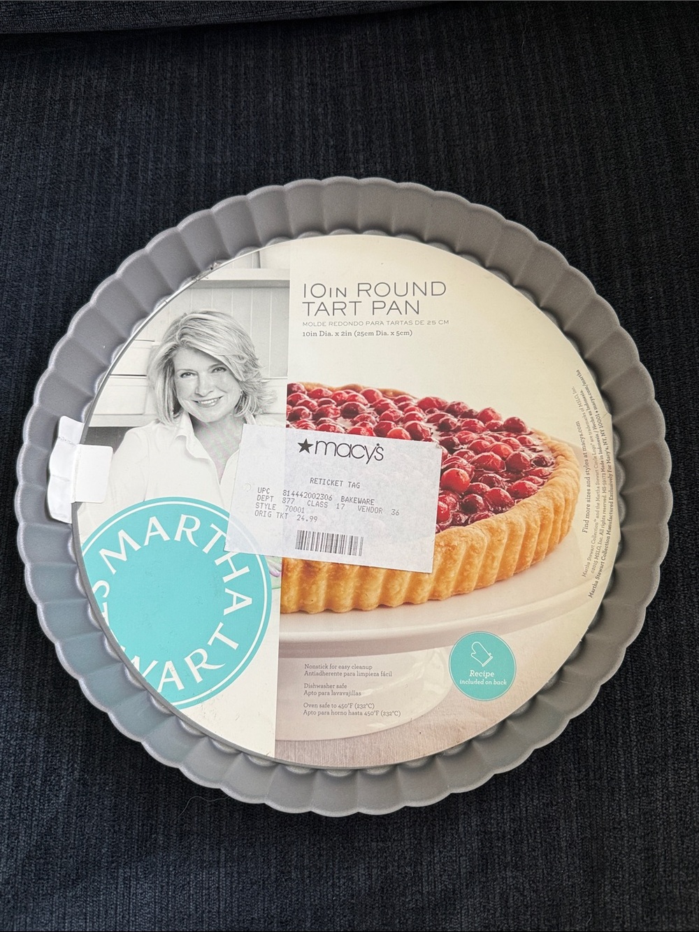 Martha Stewart Scalloped 10” Round Tart Pan - Gray